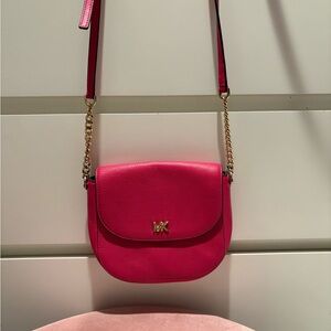 Michael Kors Fuchsia Crossbody Bag with Gold Accents